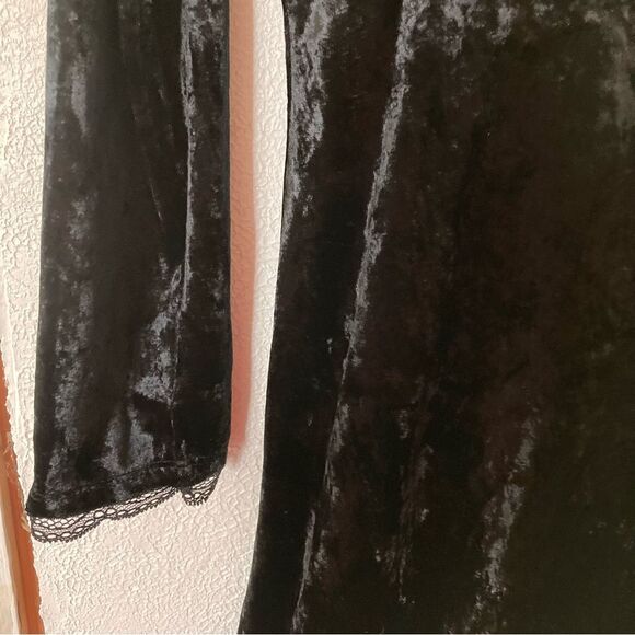 Free People Kat Dress Black Crushed Velvet Medium - Picture 13 of 16